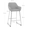 Kanto Chrome Stool Light Grey