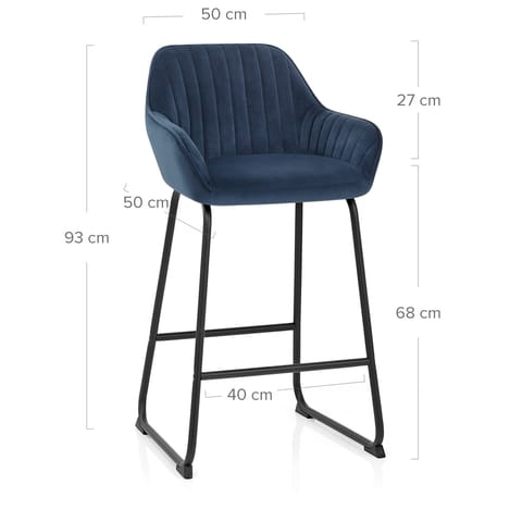 Kanto Bar Stool Blue Velvet