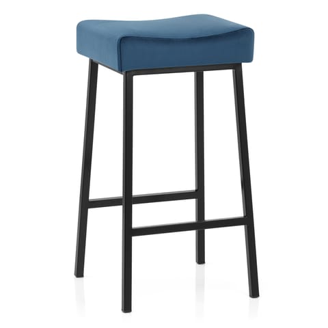 Uno Bar Stool Blue Velvet
