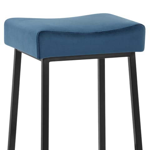 Uno Bar Stool Blue Velvet