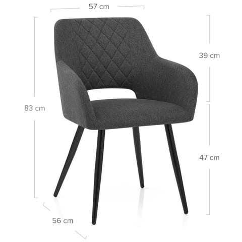 Lopez Dining Chair Charcoal Fabric