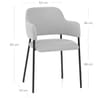 Trent Dining Chair Light Grey Fabric