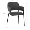 Trent Dining Chair Charcoal Fabric