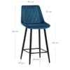 Indi Bar Stool Blue Velvet