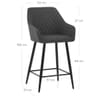 Cello Bar Stool Charcoal Fabric