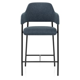 Trent Bar Stool Blue Fabric