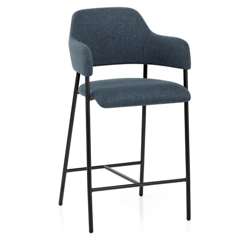 Trent Bar Stool Blue Fabric