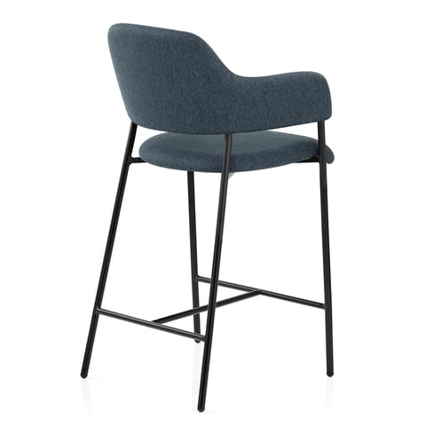 Trent Bar Stool Blue Fabric