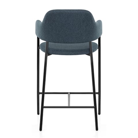 Trent Bar Stool Blue Fabric