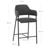 Trent Bar Stool Charcoal Fabric