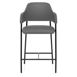 Trent Bar Stool Grey Leather