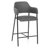 Trent Bar Stool Grey Leather