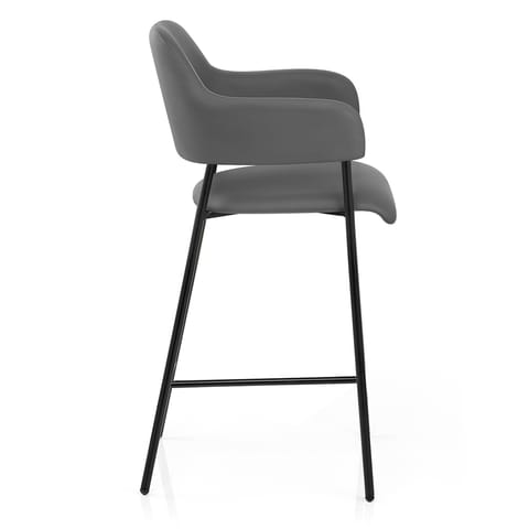 Trent Bar Stool Grey Leather