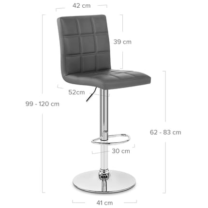 Criss Cross Bar Stool Grey Dimensions