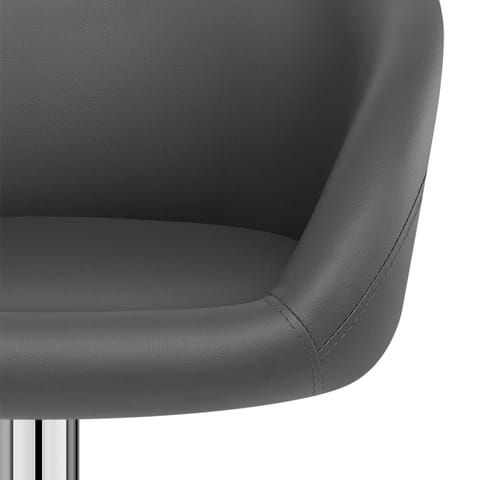 Grey Faux Leather Eclipse Bar Stool