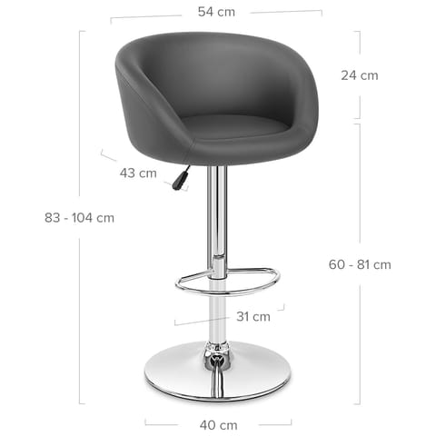 Grey Faux Leather Eclipse Bar Stool