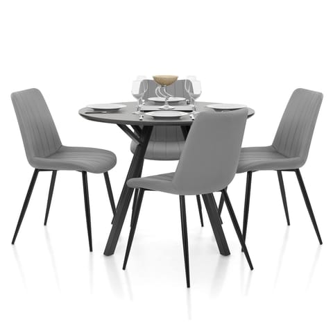 Sussex Dining Set Grey Wood & Mid Grey