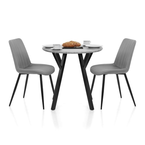 Wessex Dining Set Concrete & Mid Grey