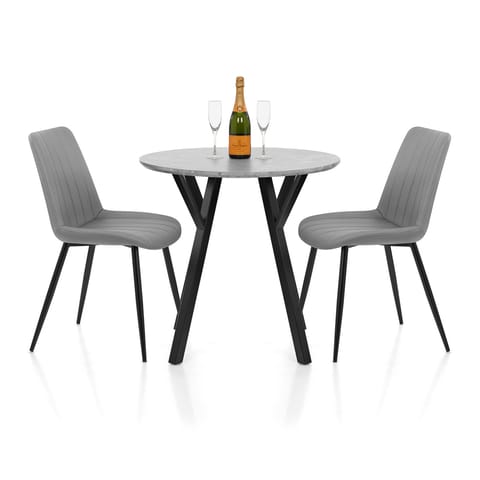 Wessex Dining Set Concrete & Mid Grey