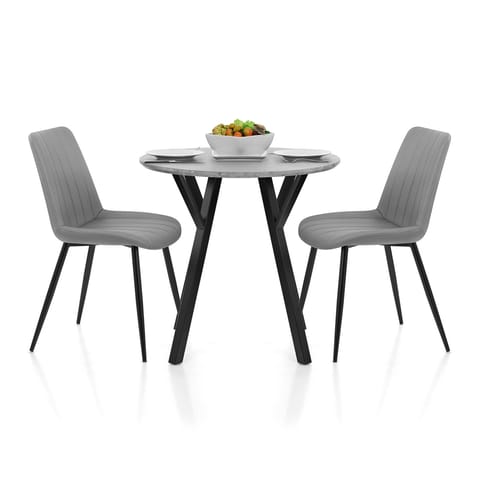 Wessex Dining Set Concrete & Mid Grey