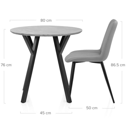 Wessex Dining Set Concrete & Mid Grey