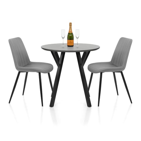 Wessex Dining Set Grey Wood & Mid Grey