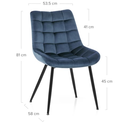 Lisbon Dining Chair Blue Velvet