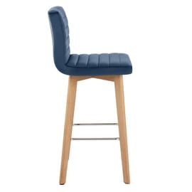 Pure Wooden Stool Blue Velvet