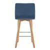 Pure Wooden Stool Blue Velvet