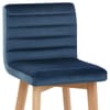 Pure Wooden Stool Blue Velvet