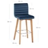 Pure Wooden Stool Blue Velvet