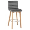 Pure Wooden Stool Grey Velvet