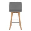 Pure Wooden Stool Grey Velvet