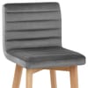 Pure Wooden Stool Grey Velvet