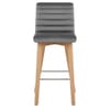 Pure Wooden Stool Grey Velvet