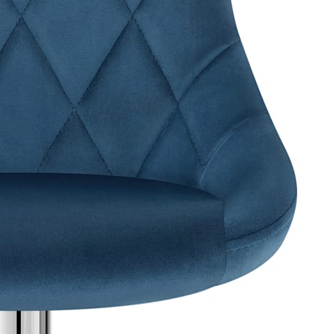 Stitch Bar Stool Blue Velvet