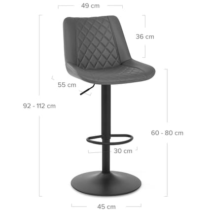 Faro Bar Stool Grey Dimensions