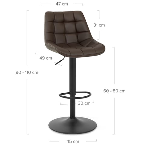 Porto Bar Stool Brown Leather