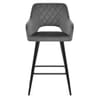Lopez Bar Stool Grey Velvet