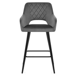 Lopez Bar Stool Grey Velvet