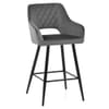 Lopez Bar Stool Grey Velvet