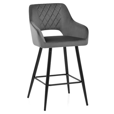 Lopez Bar Stool Grey Velvet