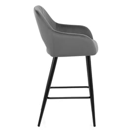 Lopez Bar Stool Grey Velvet