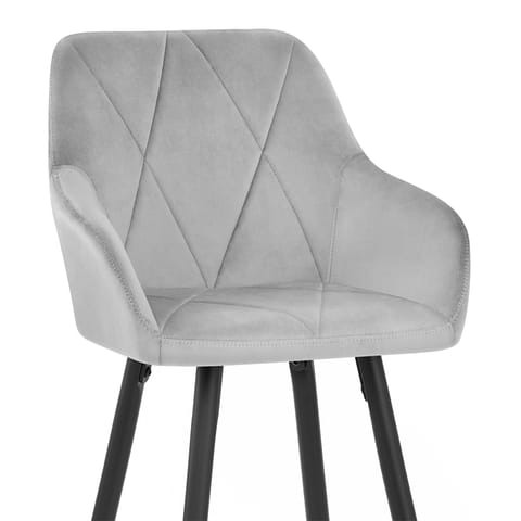 Lanson Bar Stool Grey Velvet