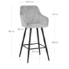 Lanson Bar Stool Grey Velvet