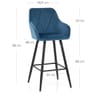 Lanson Bar Stool Midnight Blue Velvet