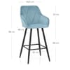 Lanson Bar Stool Sky Blue Velvet