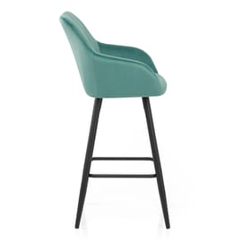 Lanson Bar Stool Teal Velvet