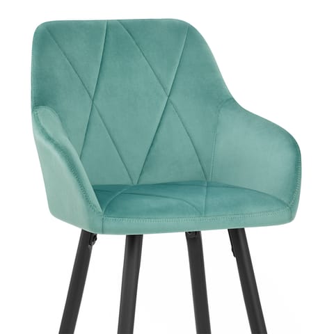 Lanson Bar Stool Teal Velvet