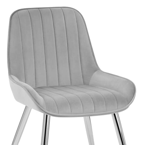 Mustang Chrome Chair Grey Velvet